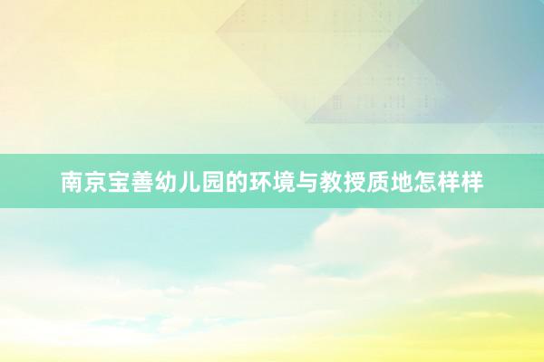 南京宝善幼儿园的环境与教授质地怎样样